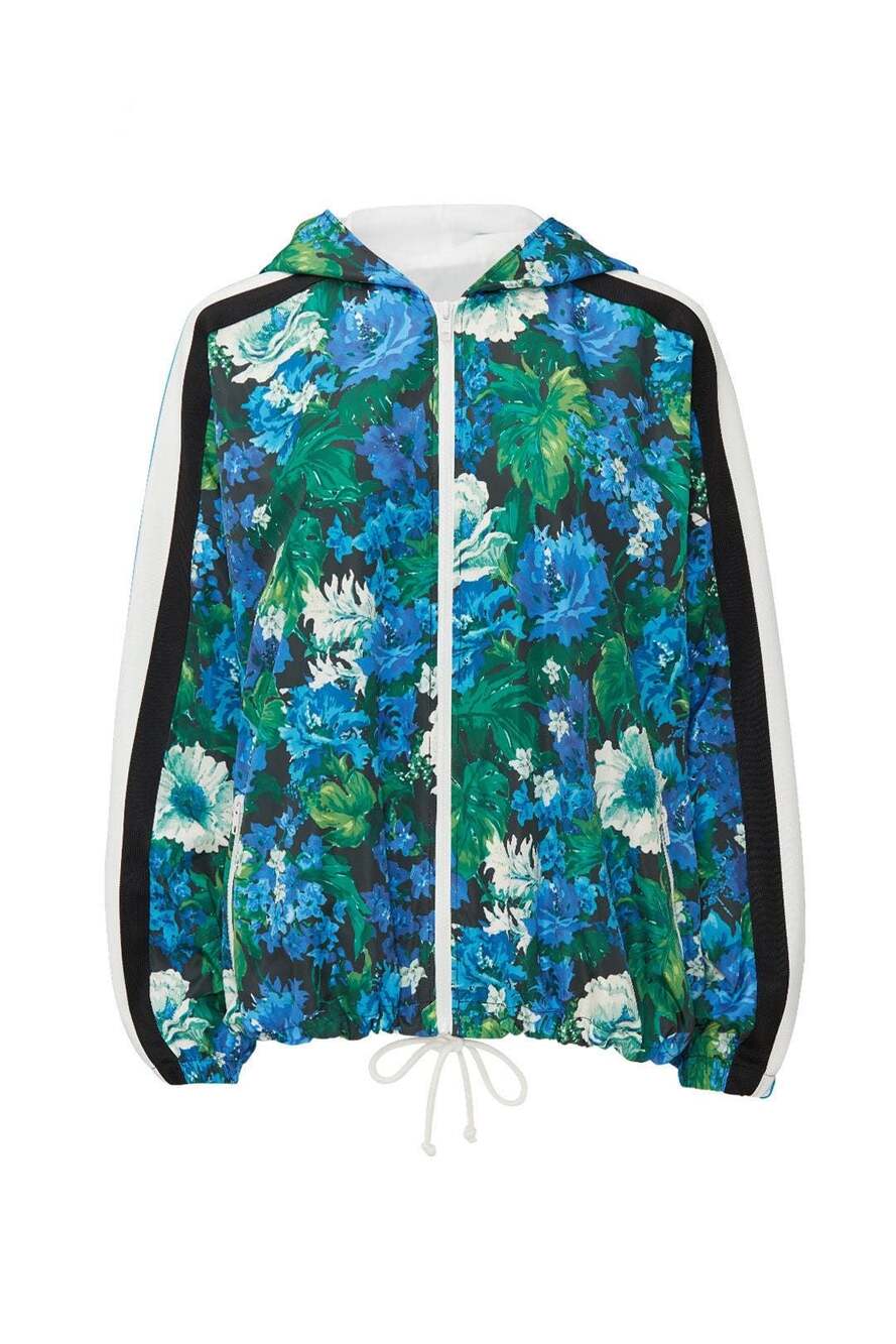 Pam & Gela Floral Print Zip-Up Lightweight Hoodie Jacket